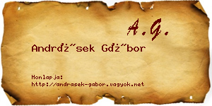 Andrásek Gábor névjegykártya