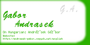 gabor andrasek business card